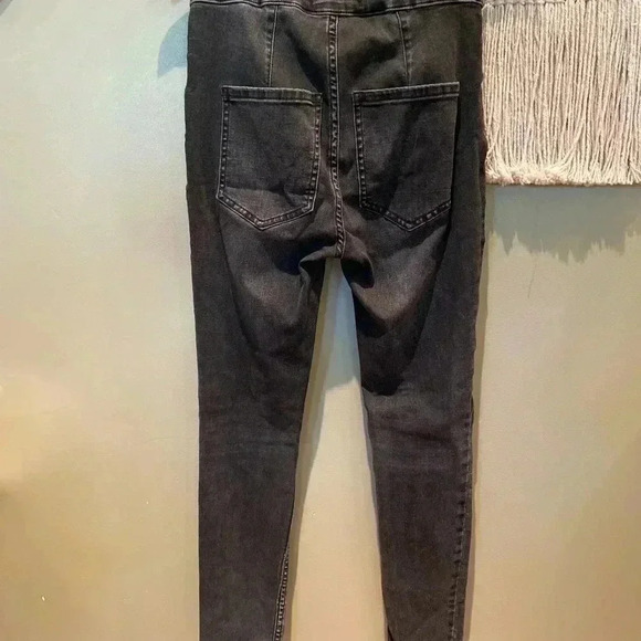 FREE PEOPLE BLACK LACE UP SKINNY JEANS SIZE 27 - Picture 7 of 8